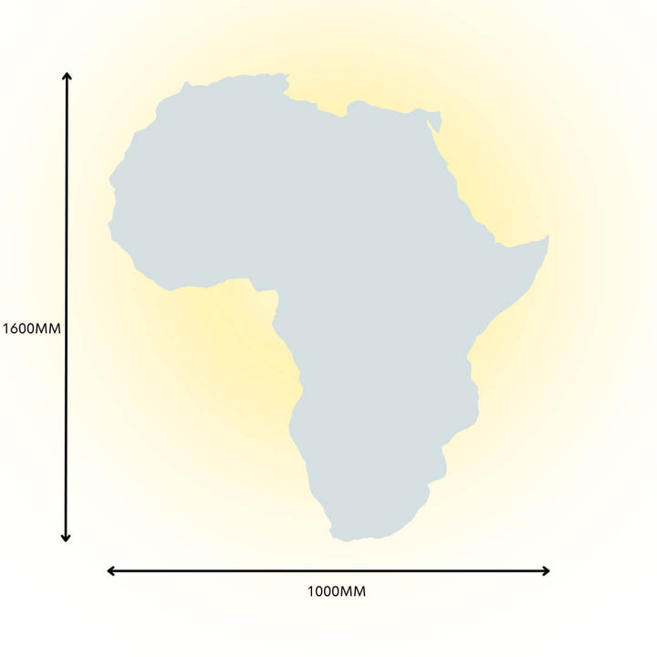 Africa LED wall mirror – dimension view.