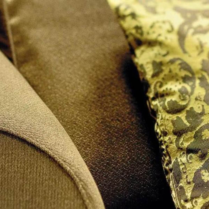 Detail view of custom AquaFusion sofa highlighting cotton linen fabric and fine stitching