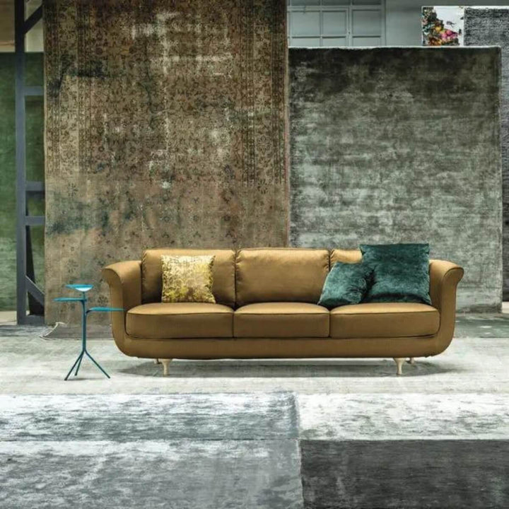 Close-up of AquaFusion custom sofa showing cotton linen texture and craftsmanship