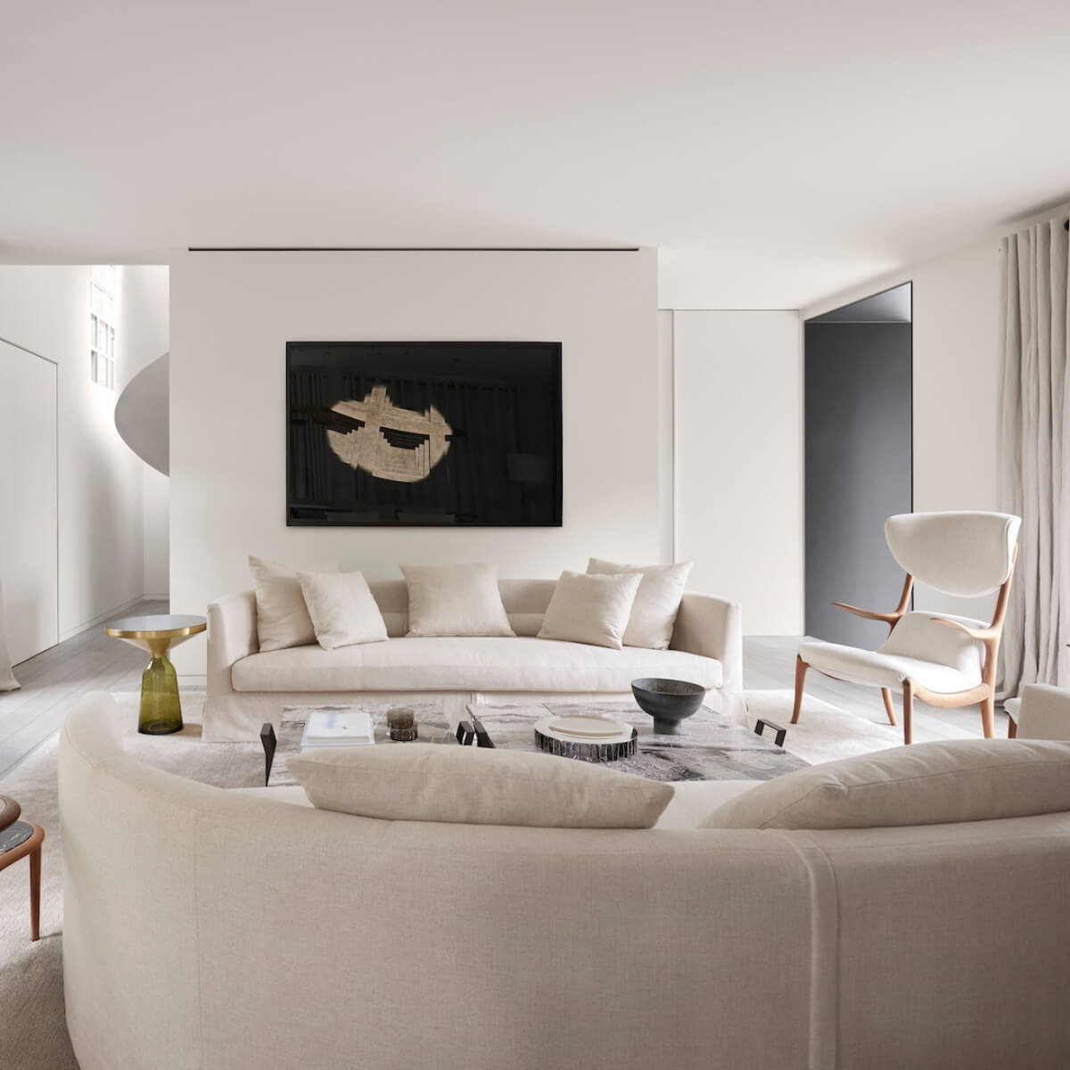 Custom Astral Affinity Celestial sofa with plush upholstery and modern design, front view