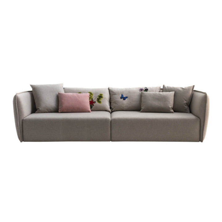 Elegant cotton linen-upholstered Astral Arc sofa designed for modern interiors