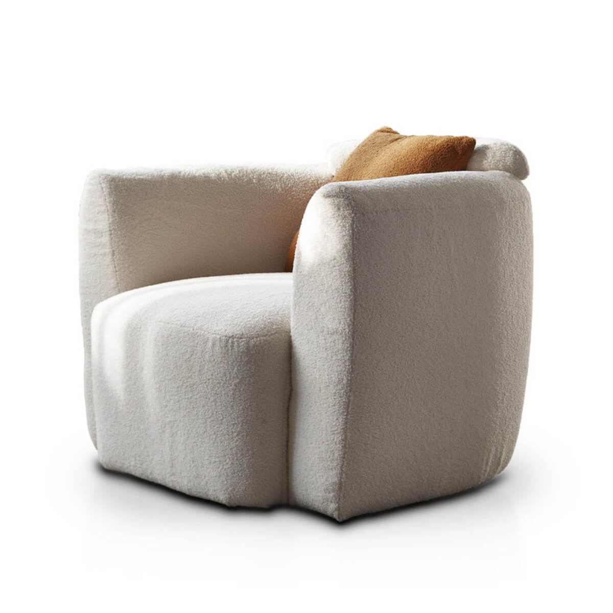 Right-side angled view of custom Astral Ascent sofa with cotton linen upholstery