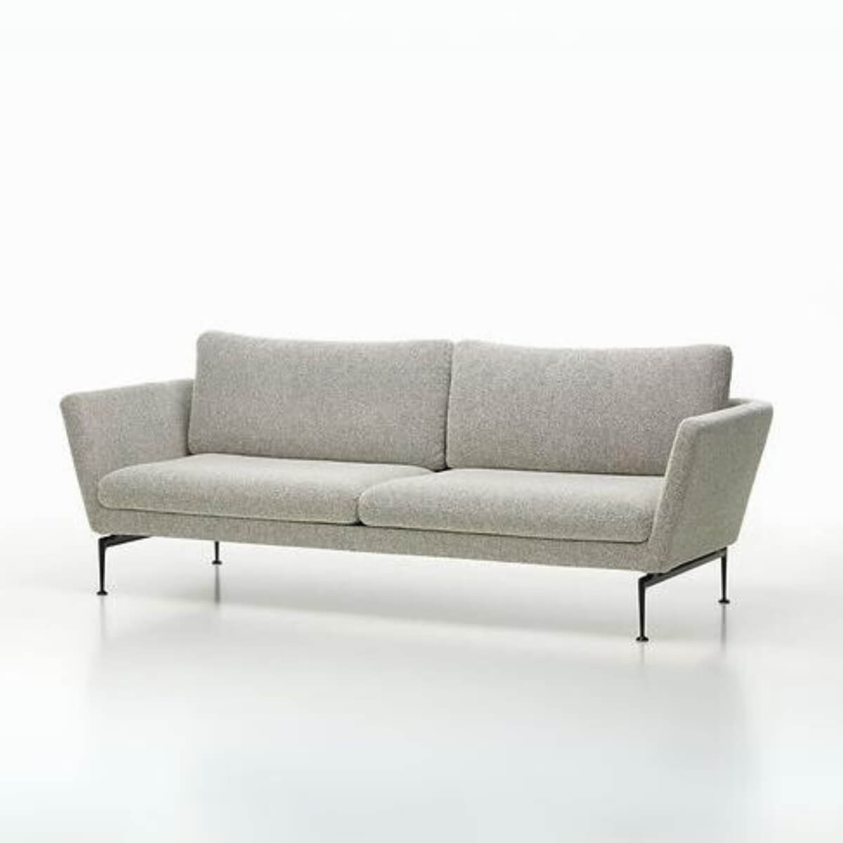 Aurora Alcove custom sofa in soft cotton linen fabric with contemporary styling