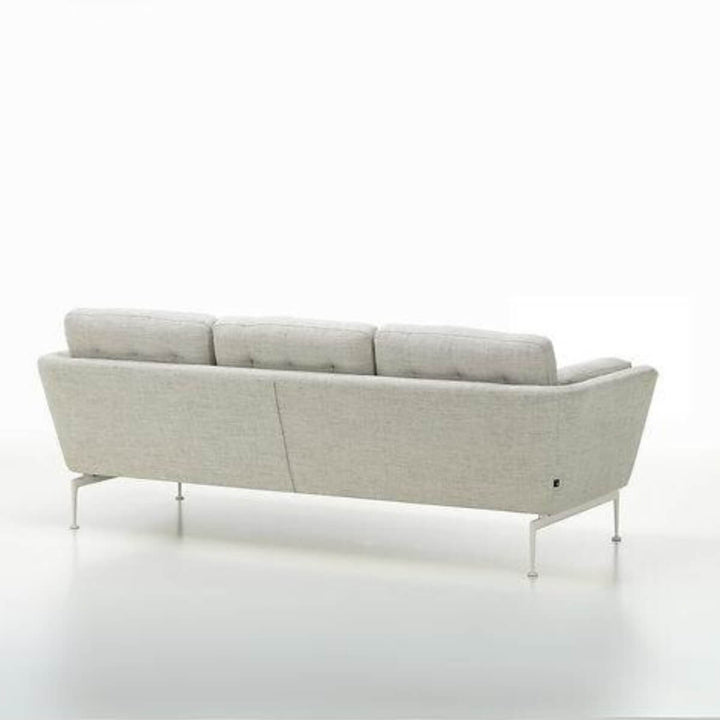 Elegant custom Aurora Alcove sofa featuring natural cotton linen and minimalist lines