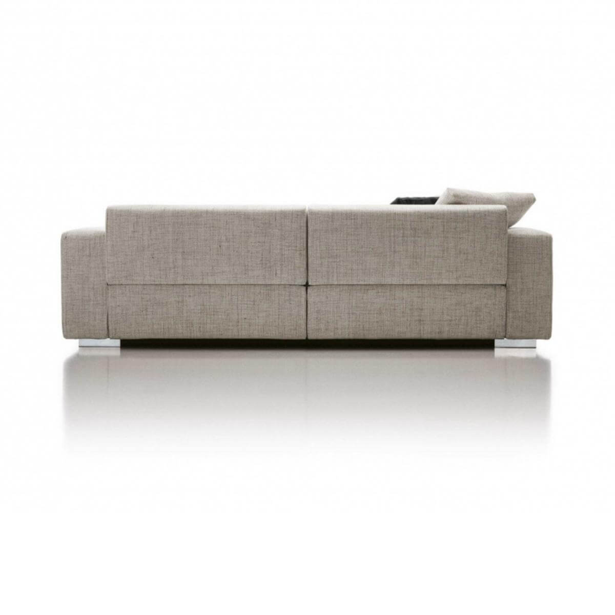 Modern back-side profile of Avantgarde sofa upholstered in breathable cotton linen
