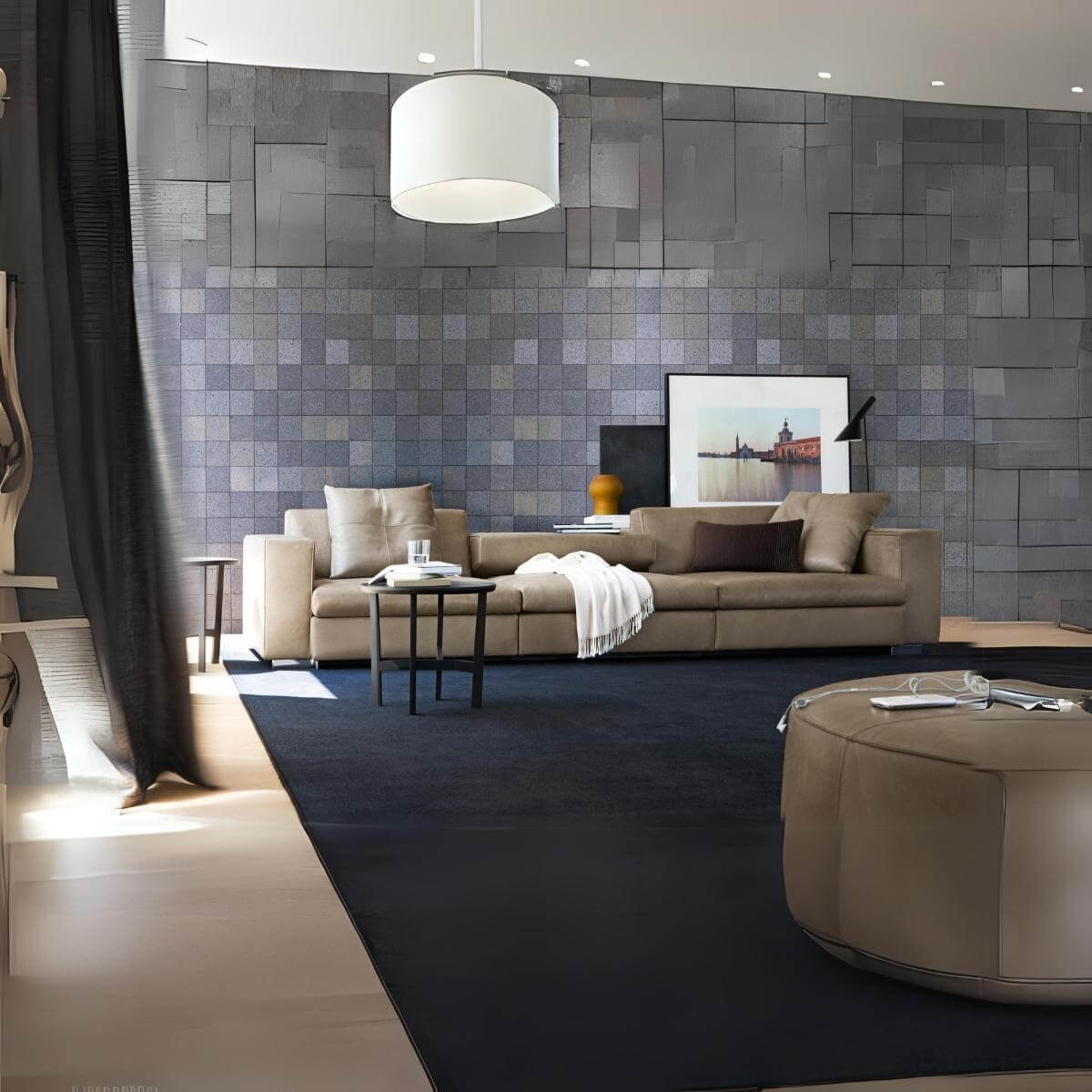 Custom Avantgarde cotton linen sofa with plush cushions and sleek modern profile