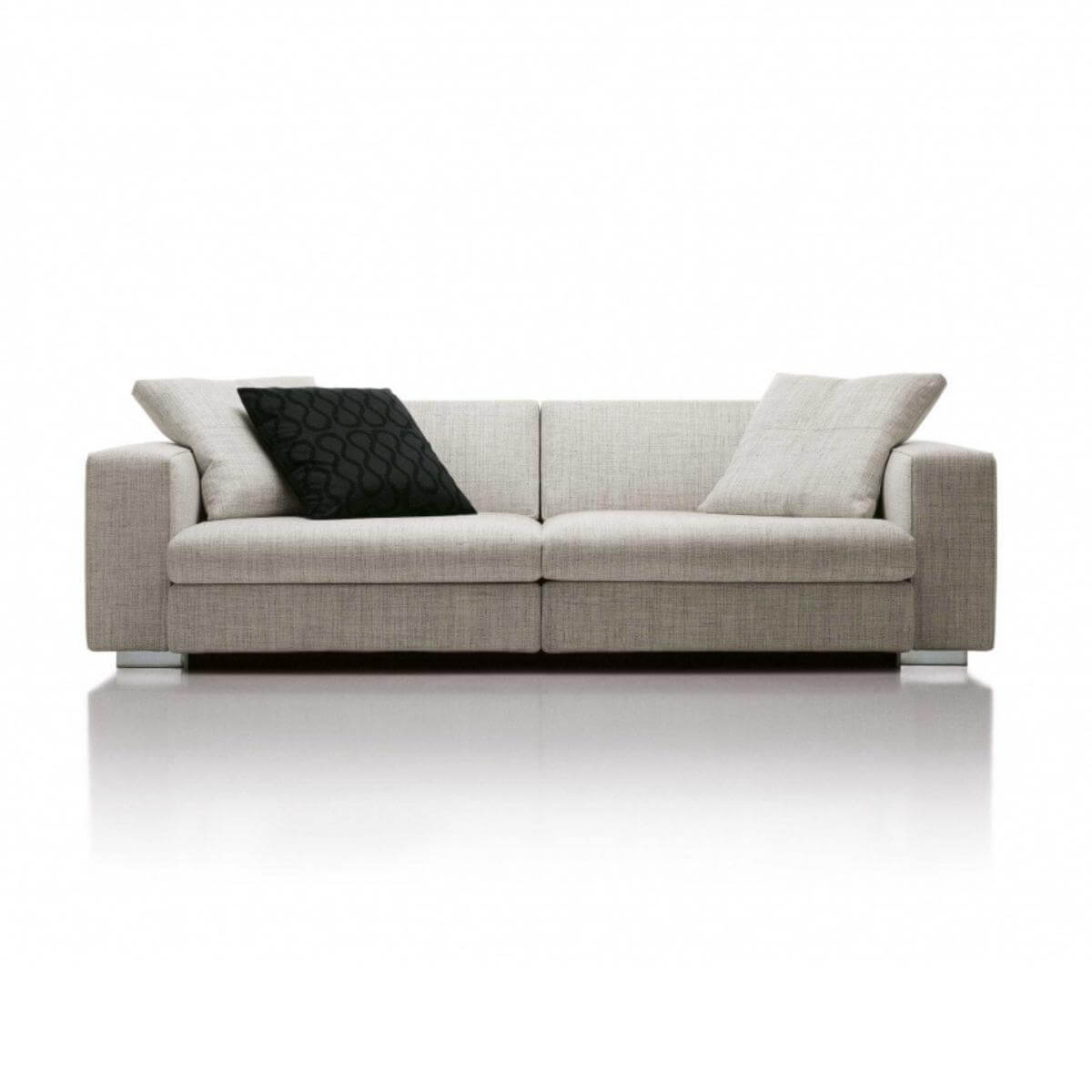 Avantgarde custom sofa featuring breathable cotton linen upholstery and minimalist silhouette