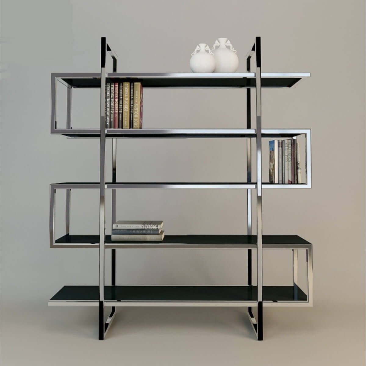 Custom Book Haven bookshelf with black glass shelves – modern design featuring sleek lines and sturdy frame for stylish book storage