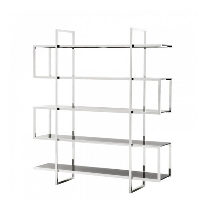 Custom Book Haven bookshelf featuring black glass shelves and minimalist frame – modern storage solution combining style and functionality