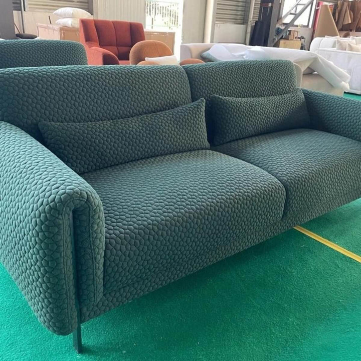 Close-up view of custom Chic Chateau KS06 three-seater luxury sofa – highlighting plush cushions and high-quality upholstery craftsmanship