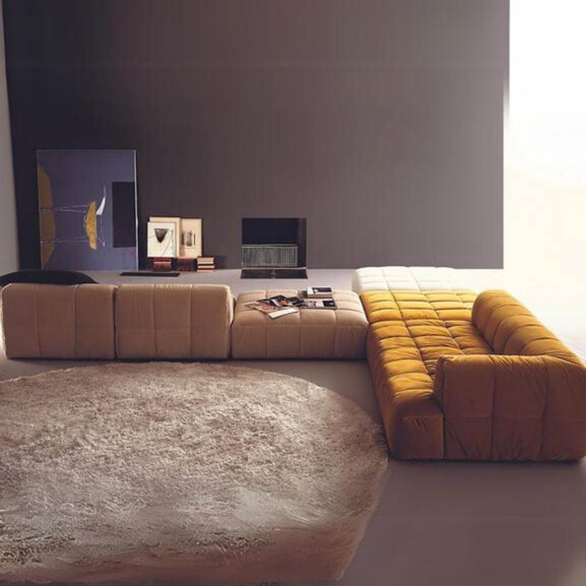 Modern custom-made Chromacraze sofa in white breathable cotton linen fabric