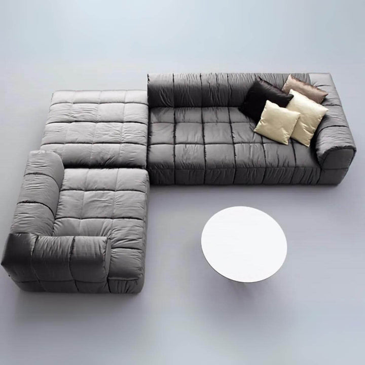 Elegant white cotton linen sofa from Chromacraze collection with minimalist silhouette