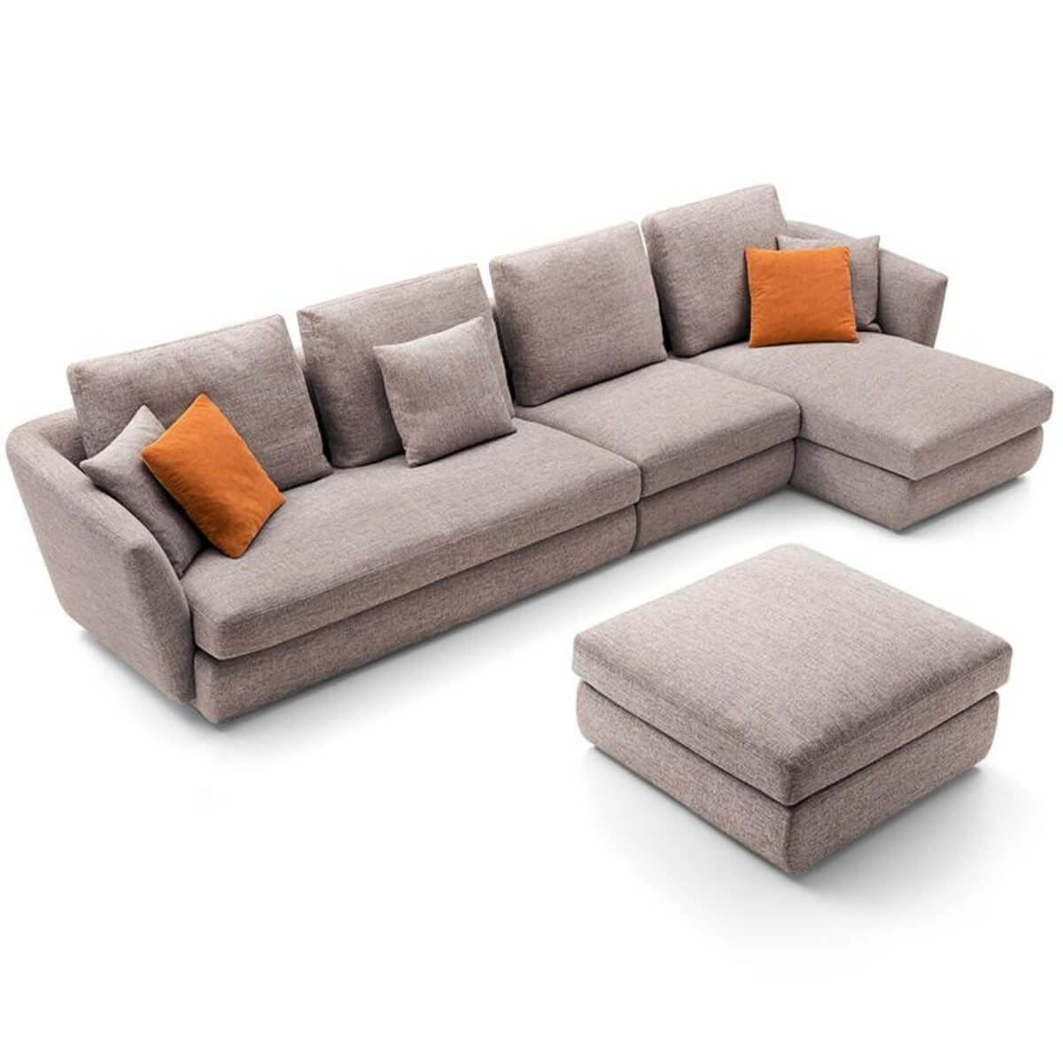 Front view of custom classic couch KS17 chaise sofa – elegant design with plush cushions and refined upholstery