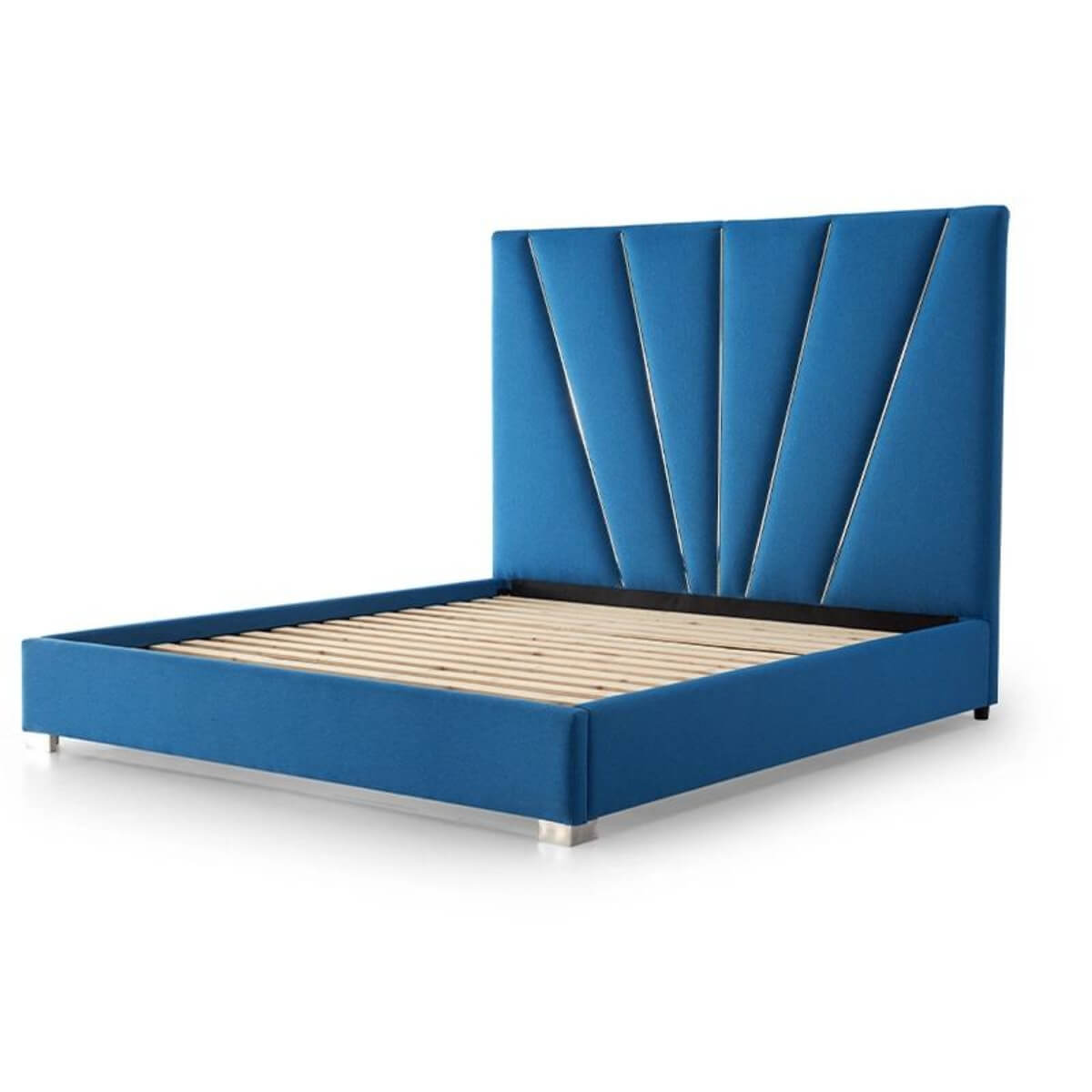 Custom Cosmocushion comfortable cotton linen KB44 1.8M bed frame without mattress, featuring sturdy construction and breathable fabric upholstery