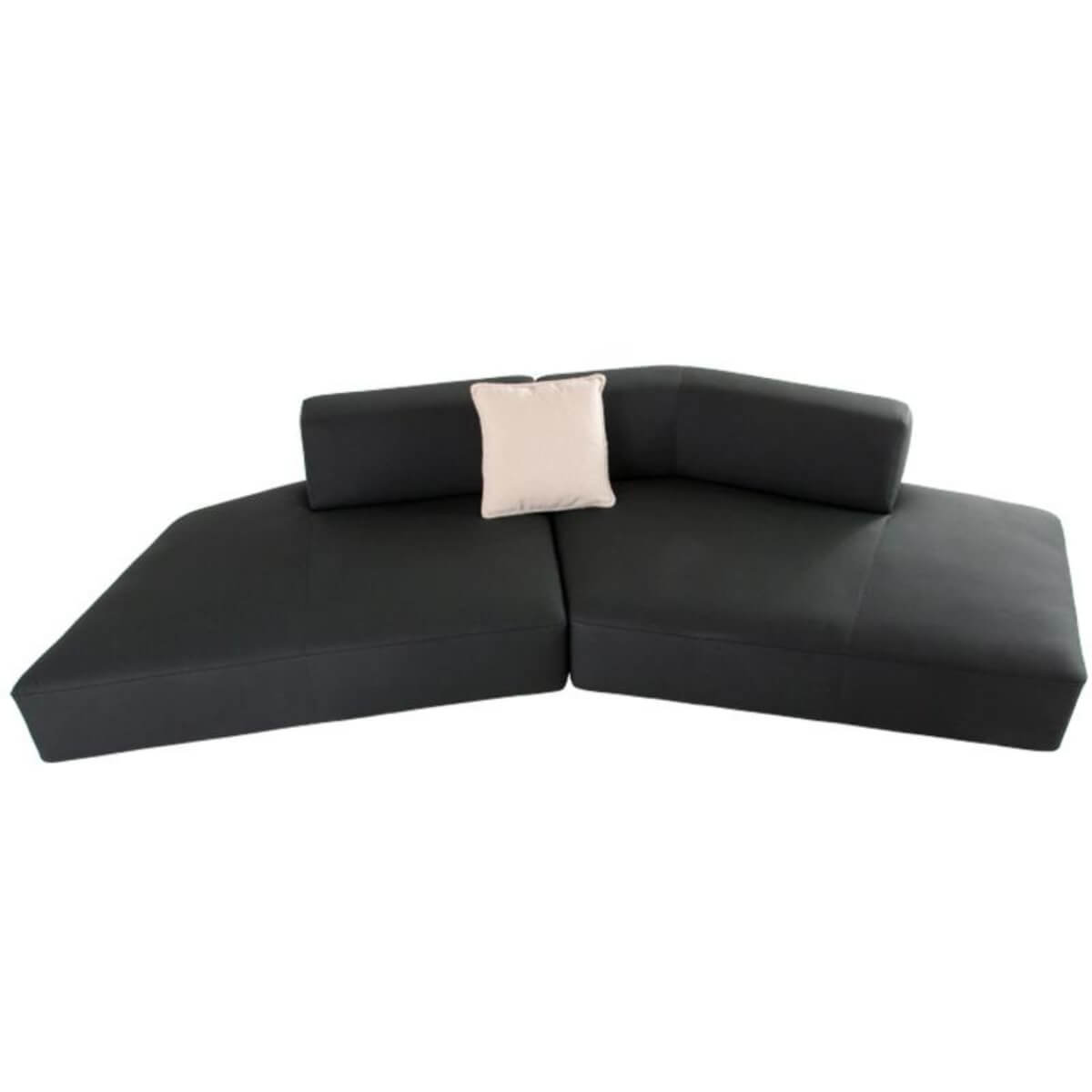 Front view of Custom Couch Couture sofa with cotton-linen upholstery – sleek modern design featuring plush cushions and refined lines