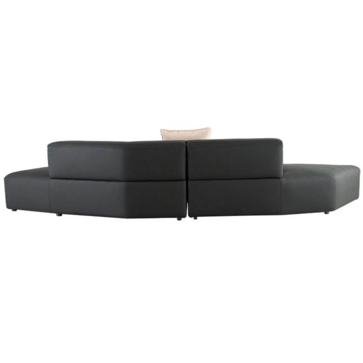 Back view of Custom Couch Couture sofa with cotton-linen upholstery – clean lines and elegant craftsmanship highlighting the sofa’s modern design