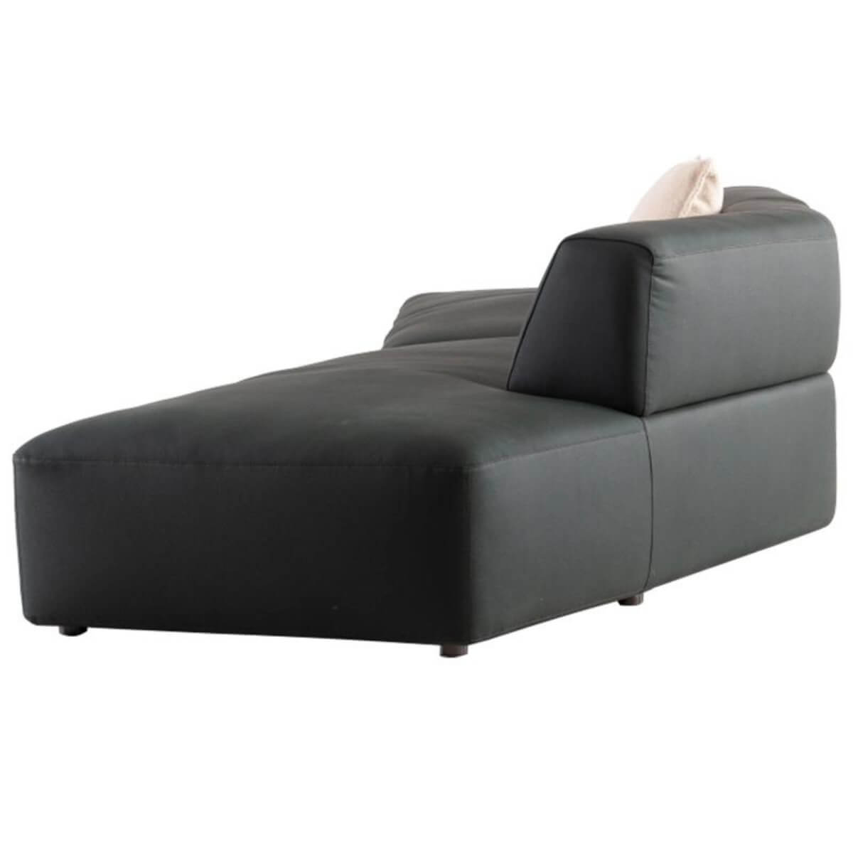 Side view of Custom Couch Couture sofa with cotton-linen upholstery – modern design featuring plush cushions and sleek profile