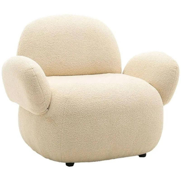 Custom Cuddly Teddy fabric leisure lounge chair featuring soft upholstery and cozy design