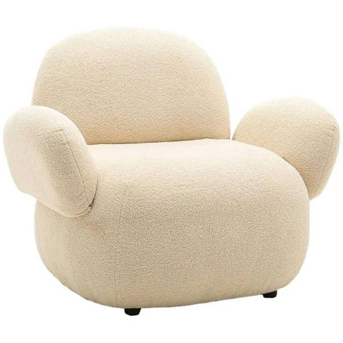 Custom Cuddly Teddy fabric leisure lounge chair featuring soft upholstery and cozy design