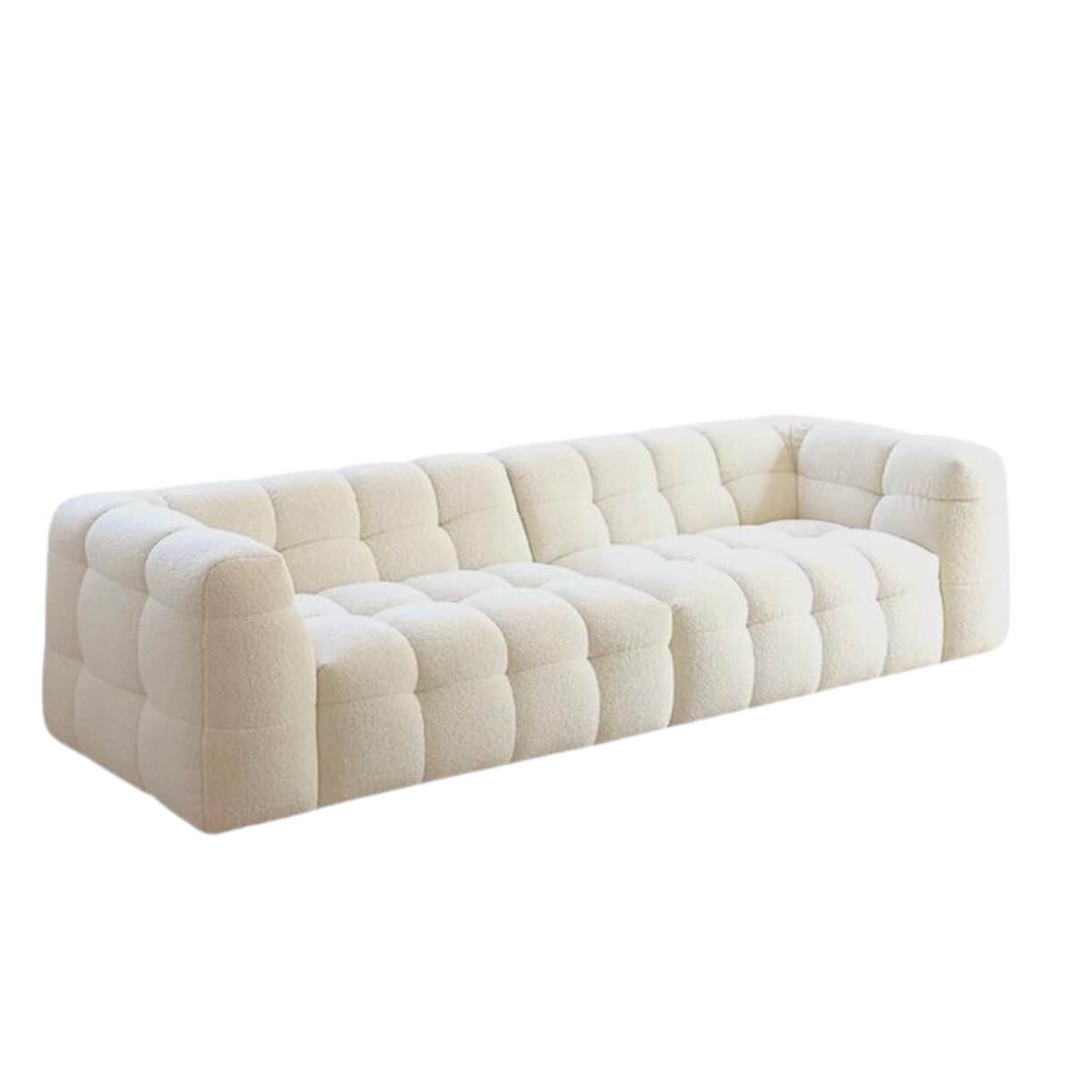 Custom cushion canvas modern teddy sofa – stylish design with soft teddy upholstery and modular comfort for contemporary living spaces