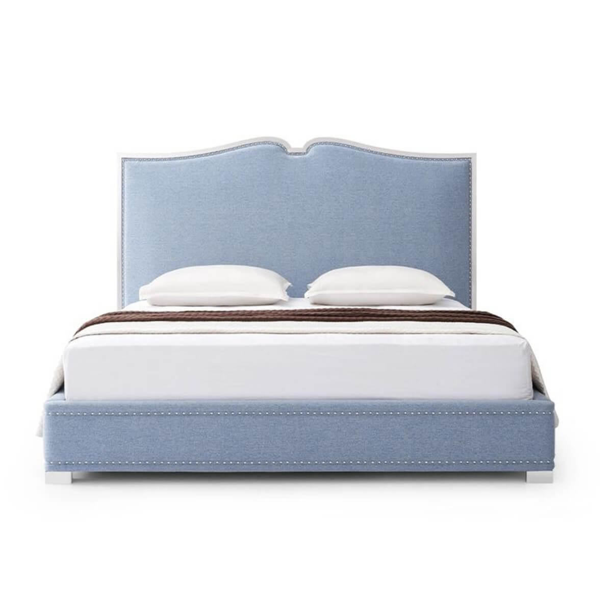 Side view of custom Dream Dwell velvet KB34 1.8M bed featuring plush velvet upholstery and modern design