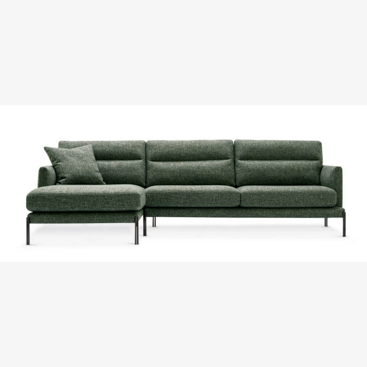 Custom Dreamwave sofa upholstered in cotton linen fabric with modern, cozy design