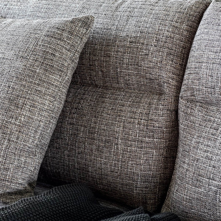 Close-up details of custom Dreamwave sofa showcasing cotton linen fabric and fine craftsmanship