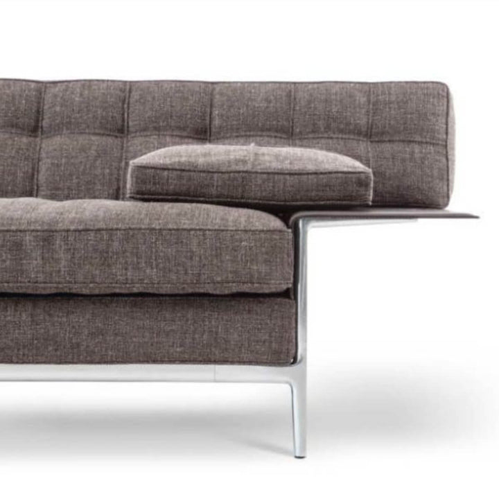 Close-up view of custom Dreamweave Divinity Sofa showcasing fabric texture and cushion detail
