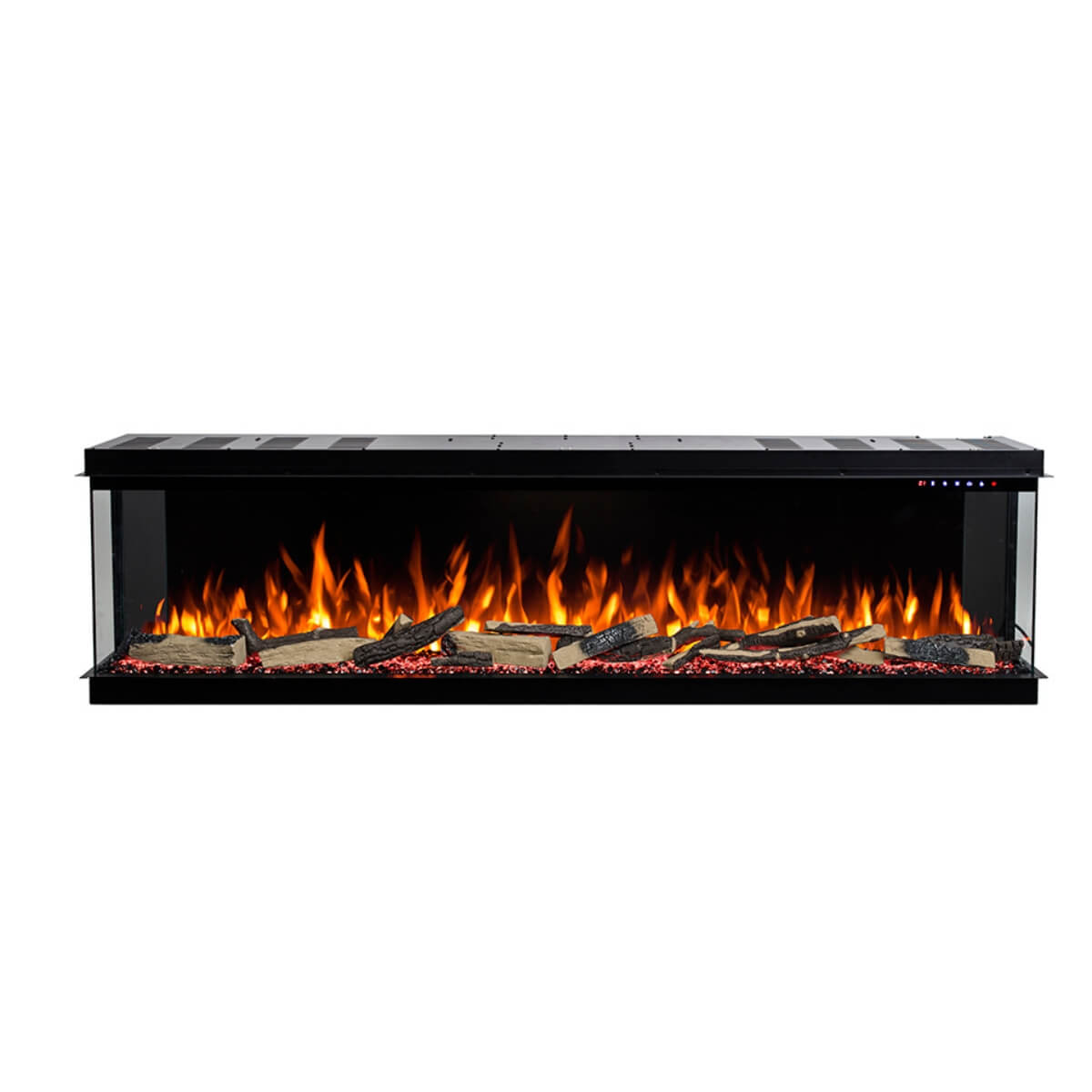 Custom Eclipse 3-sided electric fireplace with contemporary design for elegant living rooms