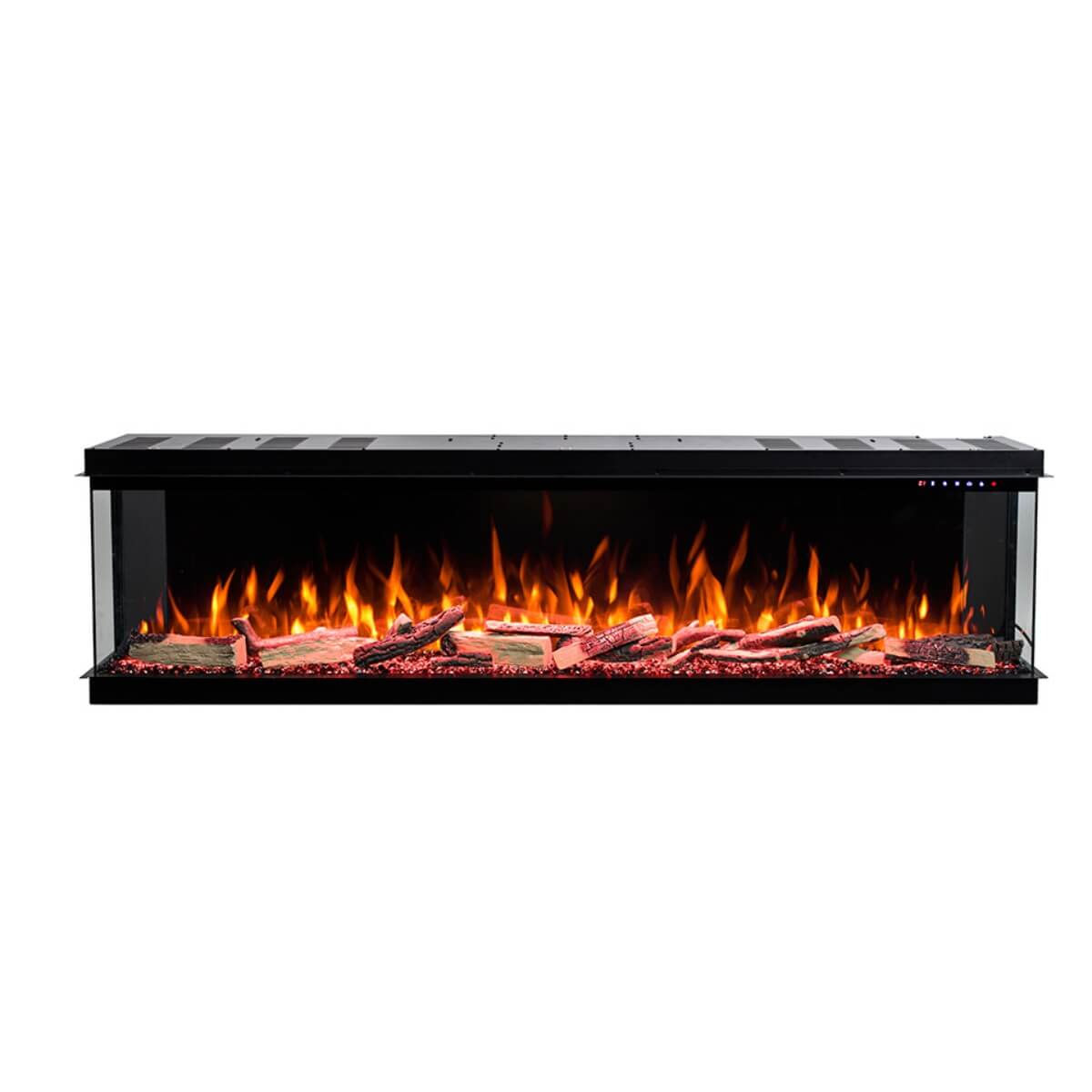 Custom Eclipse 3-sided electric fireplace with modern sleek design for cozy living spaces