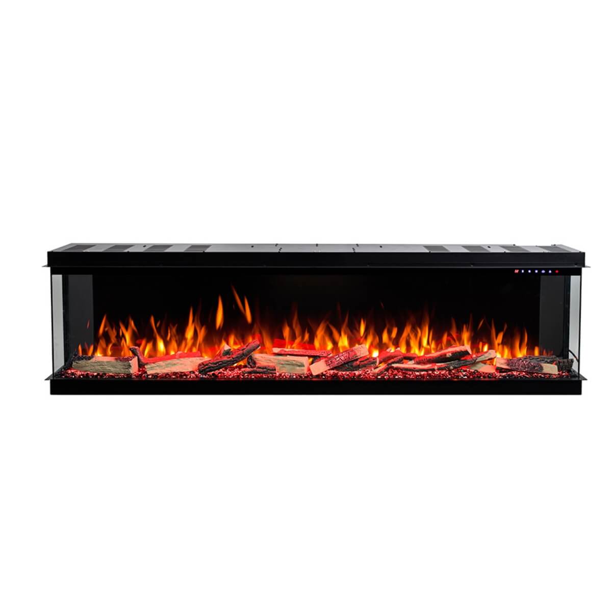 Custom Eclipse 3-sided electric fireplace with modern sleek design for cozy living spaces