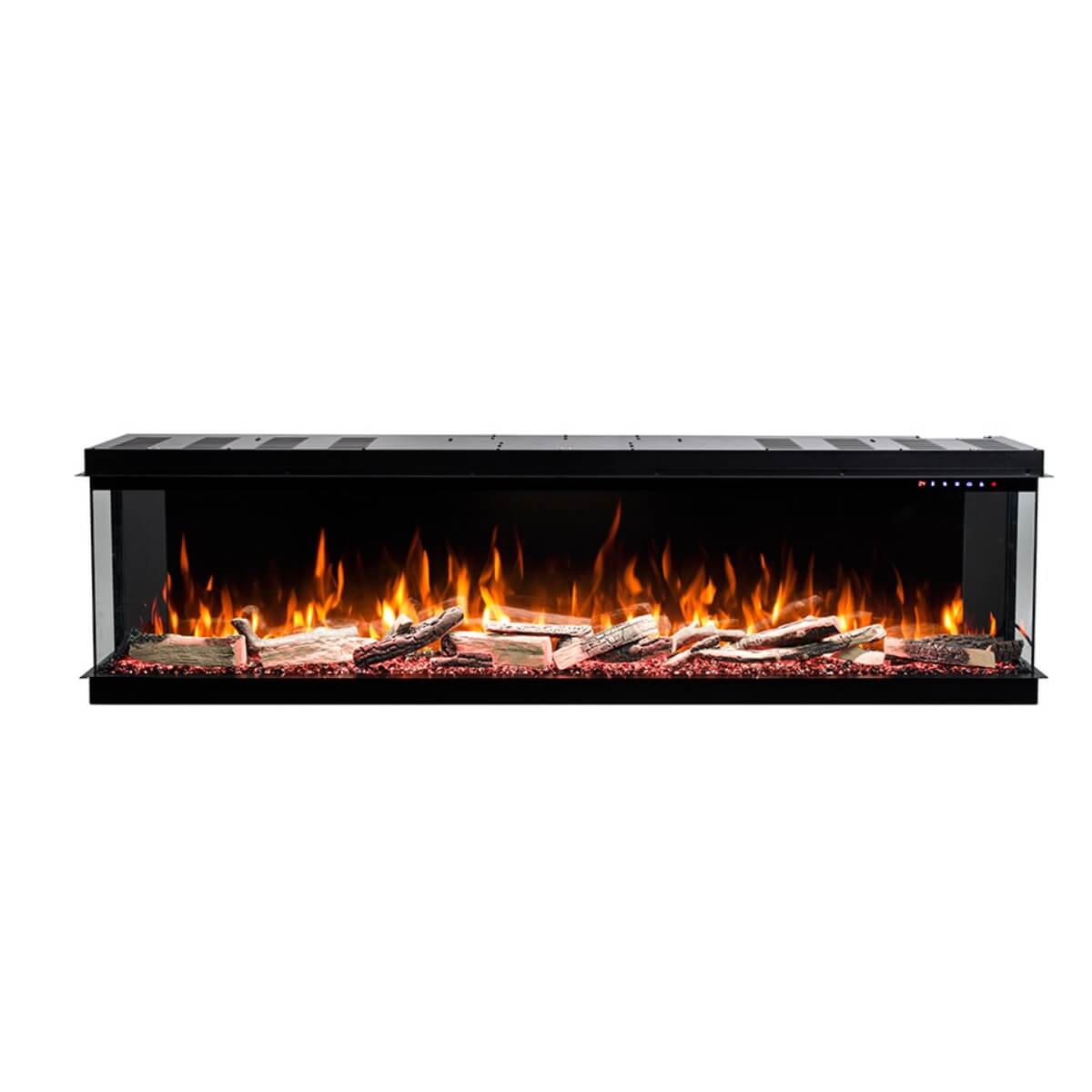 Custom Eclipse 3-sided electric fireplace with contemporary design for elegant living rooms