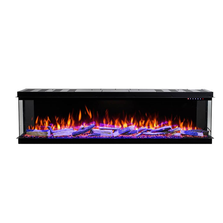 Custom Eclipse 3-sided electric fireplace with contemporary design for elegant living rooms