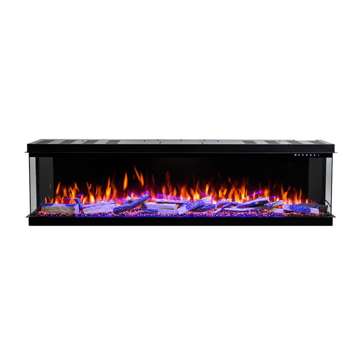 Custom Eclipse 3-sided electric fireplace with contemporary design for elegant living rooms