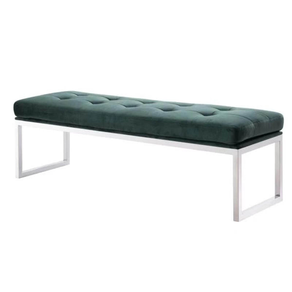Custom Elegant Elysium velvet bench with plush upholstery and sleek design – perfect for luxurious and modern interior spaces