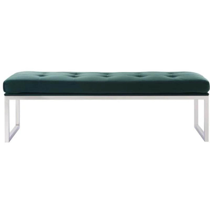 Front view of Custom Elegant Elysium velvet bench – plush velvet upholstery with smooth finish and contemporary design for stylish interiors