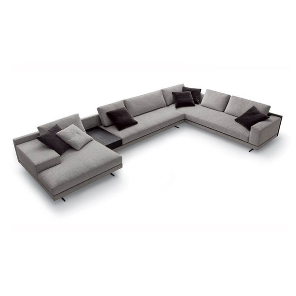 Custom Elysian Elegance sofa upholstered in cotton linen fabric with modern design
