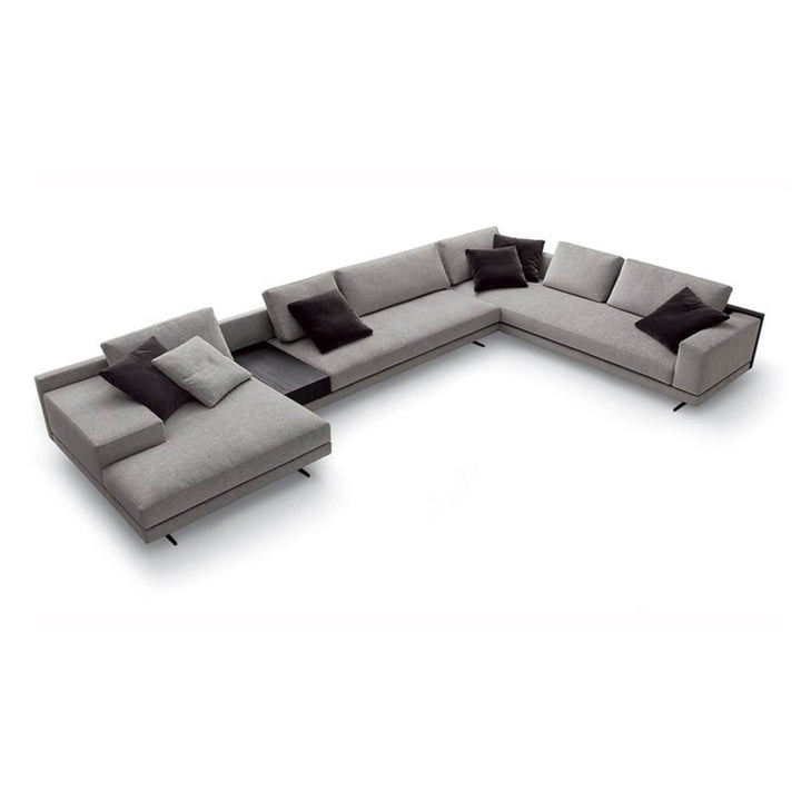 Custom Elysian Elegance sofa upholstered in cotton linen fabric with modern design