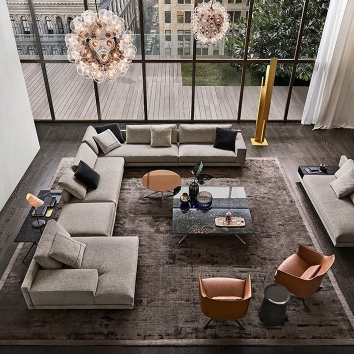 Modern Elysian Elegance cotton linen sofa designed for comfort and sophisticated interiors