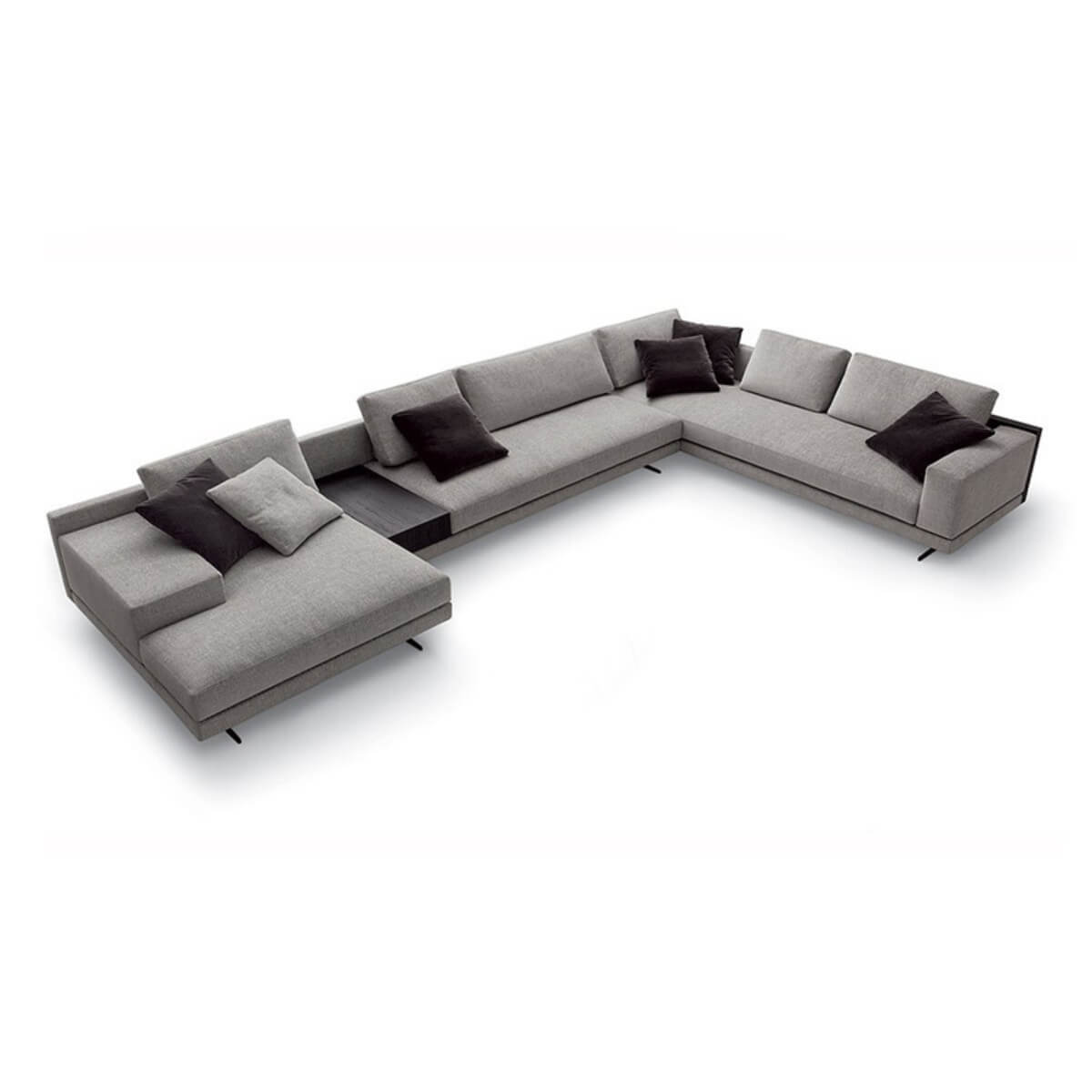Custom Elysian Elegance sofa upholstered in cotton linen fabric with modern design