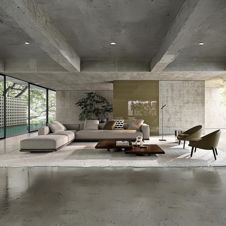 Custom Elysium Empire cotton 3-seater sofa styled in modern living room