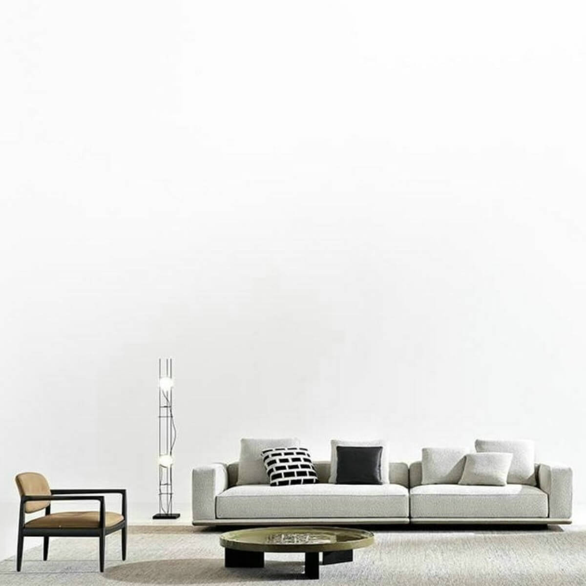 Custom Elysium Empire 3-seater sofa upholstered in soft cotton fabric