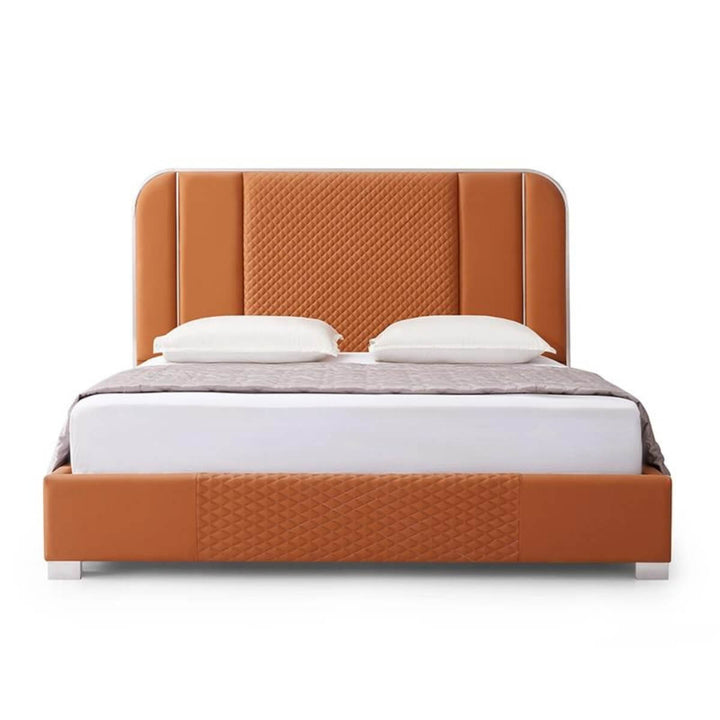 Front view of custom Enchanted Haven cotton linen KB32 1.8M bed featuring breathable fabric and clean design