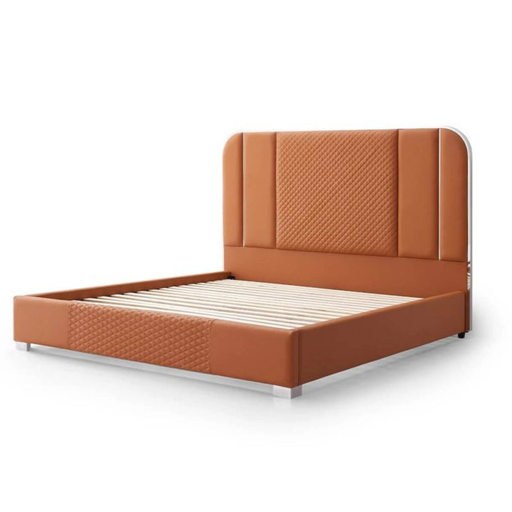 Custom Enchanted Haven cotton linen KB32 1.8M bed frame without mattress showing sturdy build and fabric
