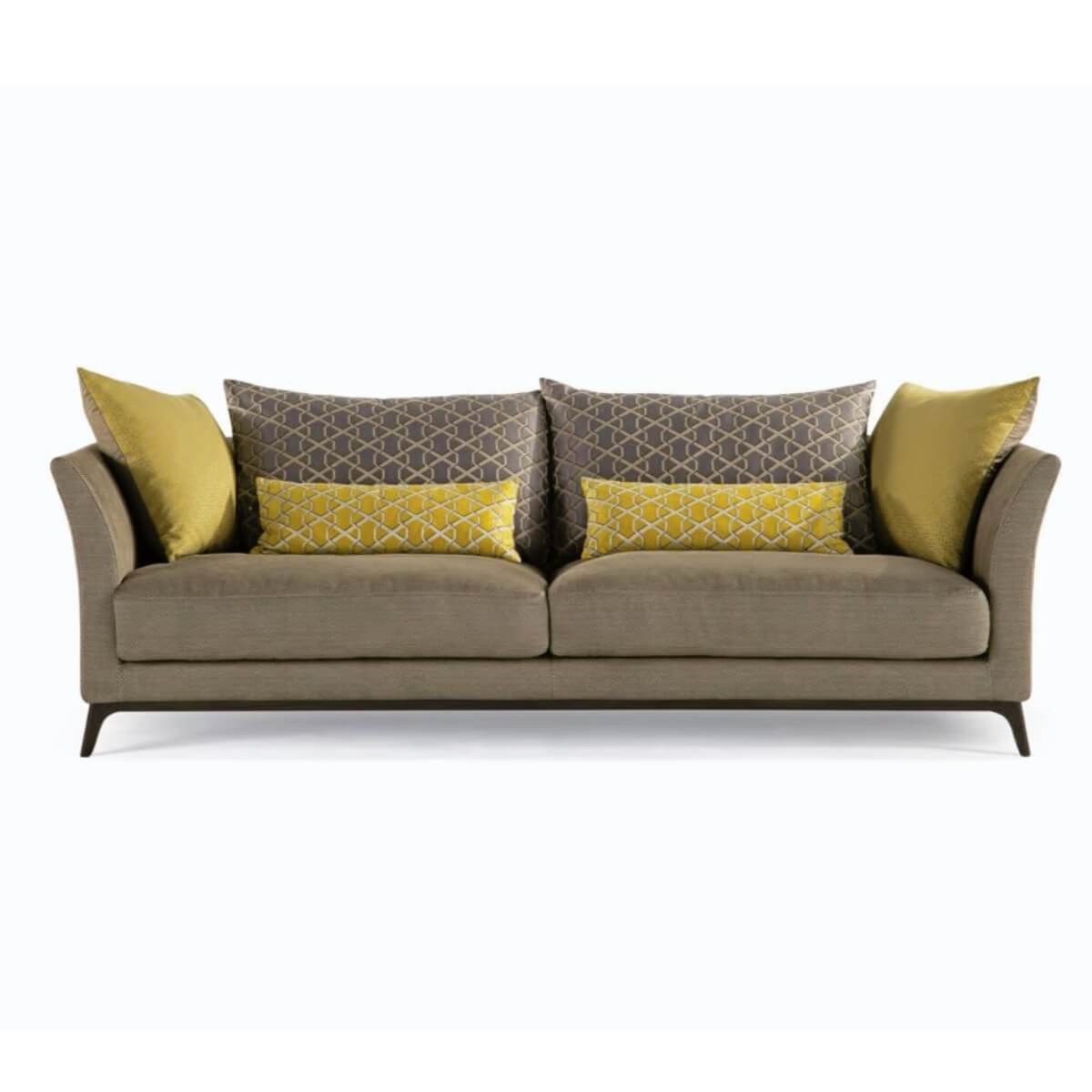 Custom Epic Tranquility sofa upholstered in cotton linen fabric with modern minimalist design