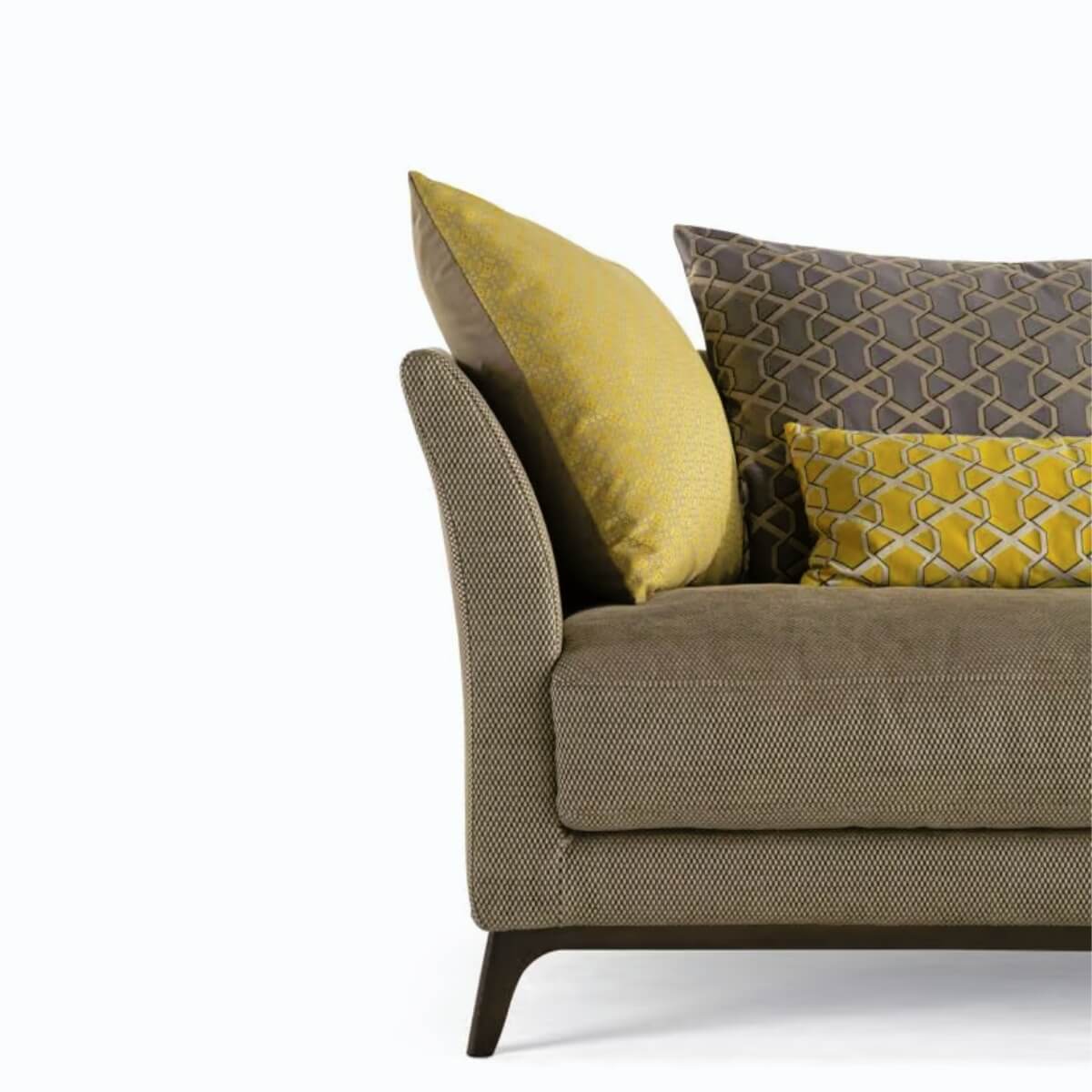Contemporary cotton linen sofa from Epic Tranquility collection with plush cushions