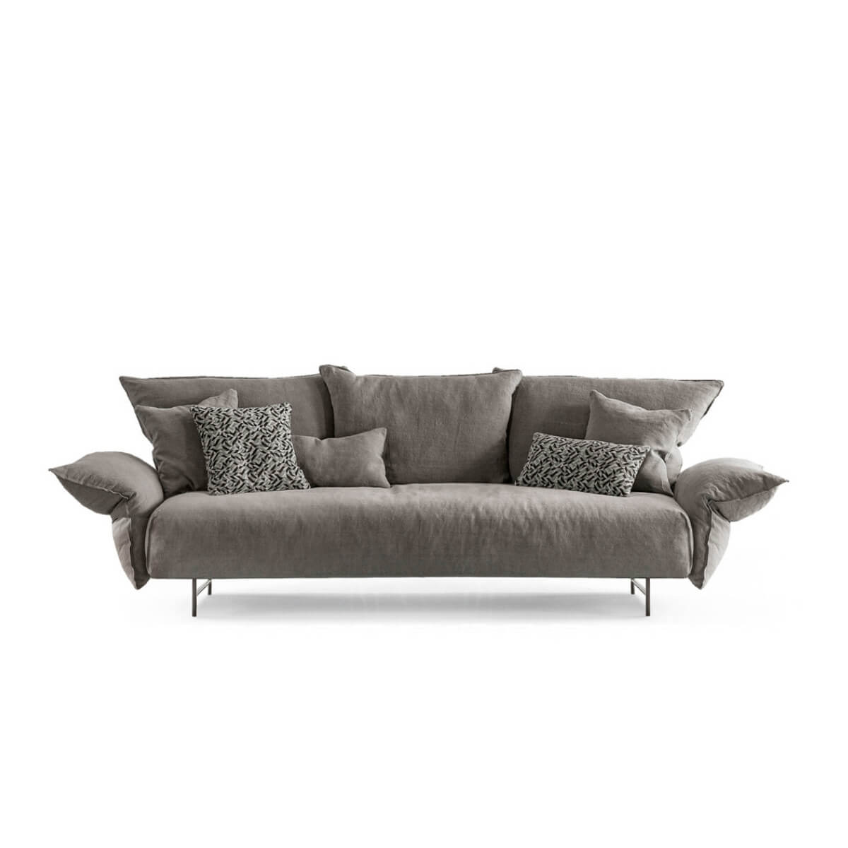 Custom Epicurean Enclave cotton sofa with minimalist design and soft upholstery
