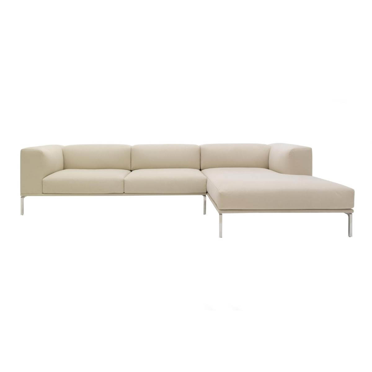 Custom Evoke Enigma beige sofa with plush upholstery and modern design