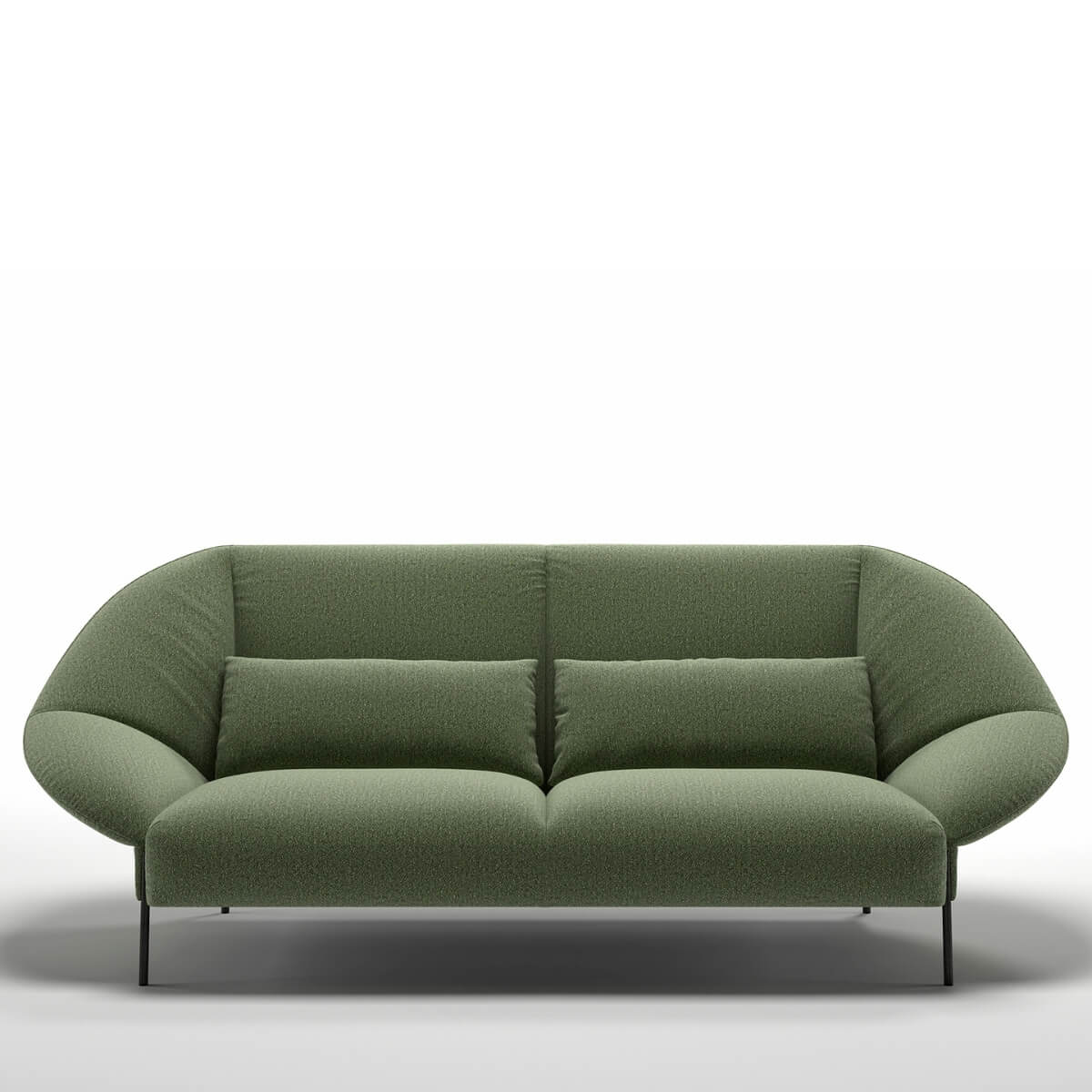 Custom FluxFusion KS37 lounge chair with velvet fabric upholstery – modern design featuring plush seating and elegant contours