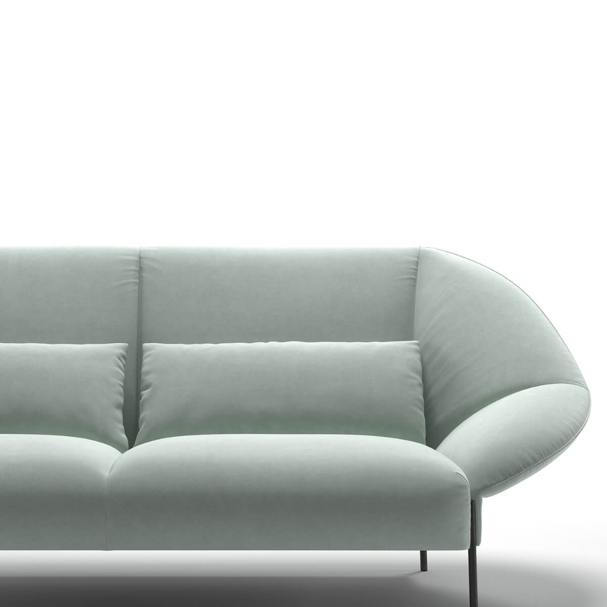 Custom FluxFusion KS37 lounge chair with velvet fabric upholstery – modern design featuring plush seating and elegant contours